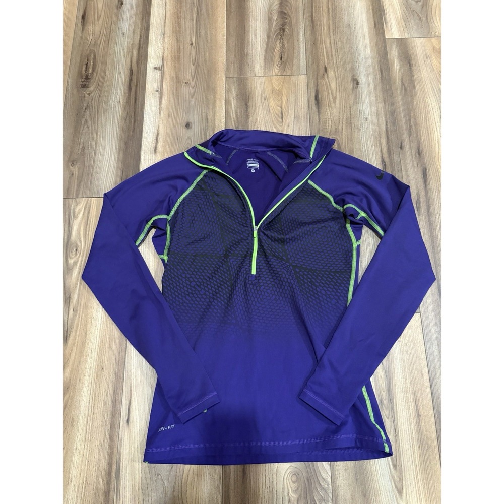 Nike Pro‎ Quarter Zip Pullover Women's Medium Purple Running Training Athleisure